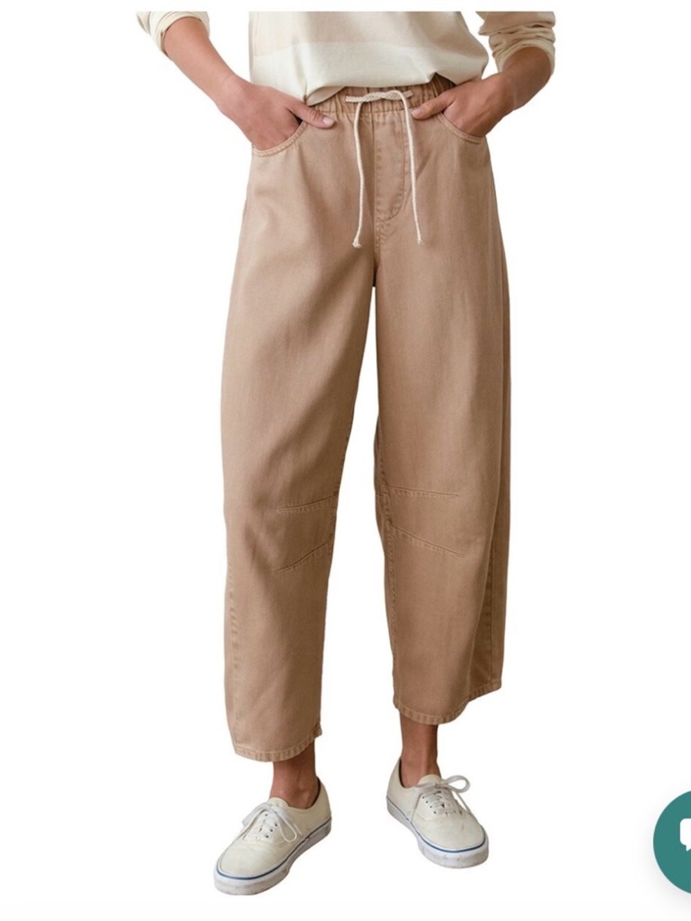 Marine Layer Drawstring Twill Barrel Pant size small
